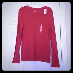 GAP Dark Pink LS Knit Top Size XL